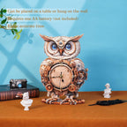 3D Puzzles for Adults Clock-Mechanical Owl Design Model Kit-Mechanical DIY Pendulum Clock with Roman Numerals-Desk Home Office Decor Personalized Gift for DIY Lovers