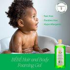 MAKARI Baby Hair and Body Foaming Gel for Sensitive and Delicate Skin, Hypoallergenic and Paraben-Free Baby Body Wash and Shampoo with Nourishing Coconut Oil & Panthenol
