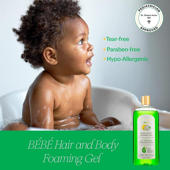 MAKARI Baby Hair and Body Foaming Gel for Sensitive and Delicate Skin, Hypoallergenic and Paraben-Free Baby Body Wash and Shampoo with Nourishing Coconut Oil & Panthenol