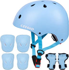 Kids Bike Skateboard Helmet Pad Set,Toddler Cyling Protective Gear Knee & Elbow Pads Wrist Guards for 5-8-10-12-14-16 Years Girls Boys Bicycle Scooter Roller Skate Inline Skating Rollerblading