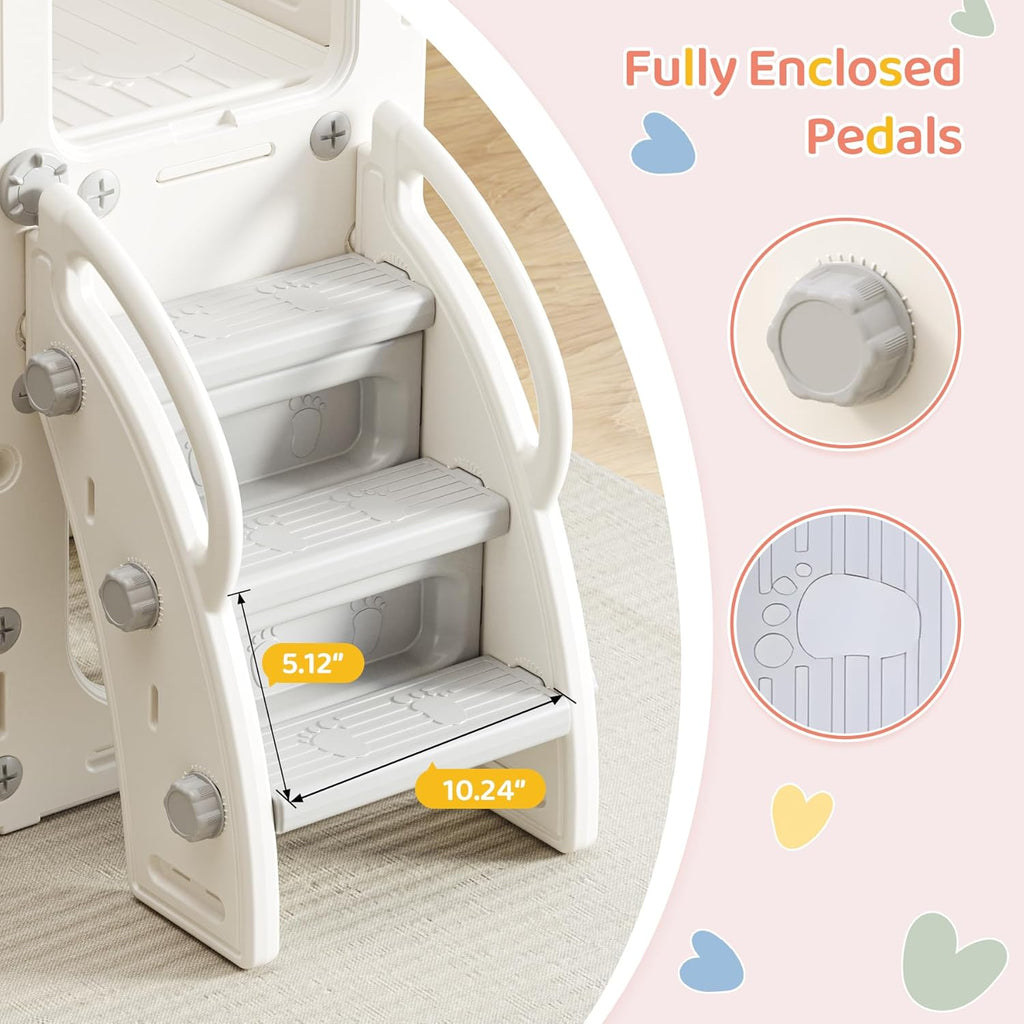 Toddler Slide Baby Slide for Toddlers Kids with Basketball Hoop Telescope Indoor Outdoor Slide Playset Playground