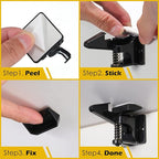 Tuanse 30 Pcs Cabinet Locks Invisible Safety Drawer Latches with Screws Self Adhesive Cabinet Drawer Locks for Home Kitchen Furniture Door Latches(Black)