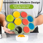 KeaBabies Silicone Food Freezer Trays with Lid, 2oz x 10 Pods Baby Food Storage Containers, Easy Puree Meal Prep, Breast Milk Silicone Freezer Molds, Dishwasher, Microwave Safe, BPA-Free (Sage)