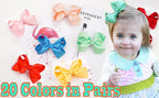 40Pcs 3 inch Hair Bows for Girls Grosgrain Ribbon Toddler Back to School Hair Accessories with Alligator Clips for Baby Girls Kids in Pairs