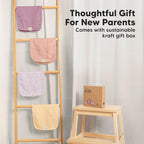 5-Pack Cotton Muslin Burp Cloths Baby Girls, Boys - Soft & Absorbent Spit Up Burp Rags, Large Muslin Towel, Cotton Wash Cloths for Babies, Newborn, Infant, No Shrink,Durable (Lavender)