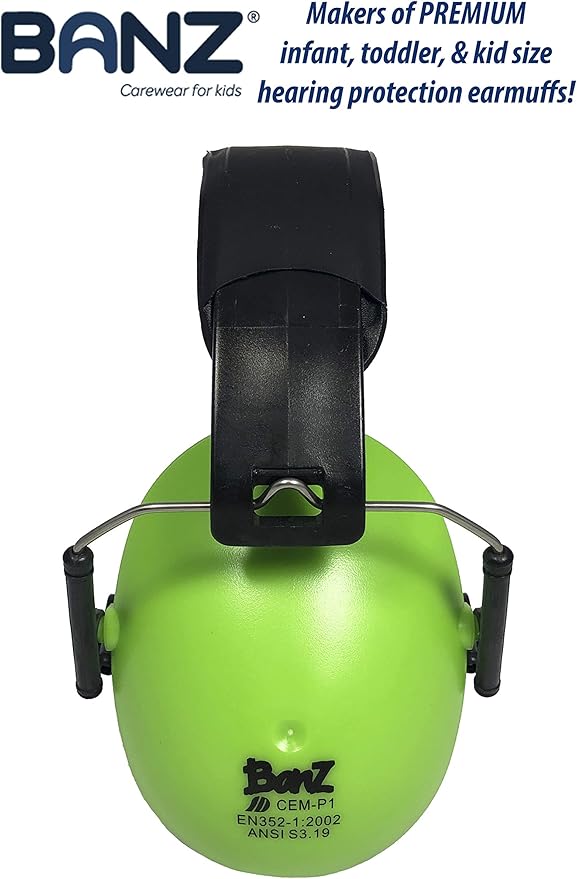 BANZ Kidz Earmuffs 2 Years & Older - Loud Noise Cancelling Kids Headphones & Toddler Ear Muffs, Size Adjustable