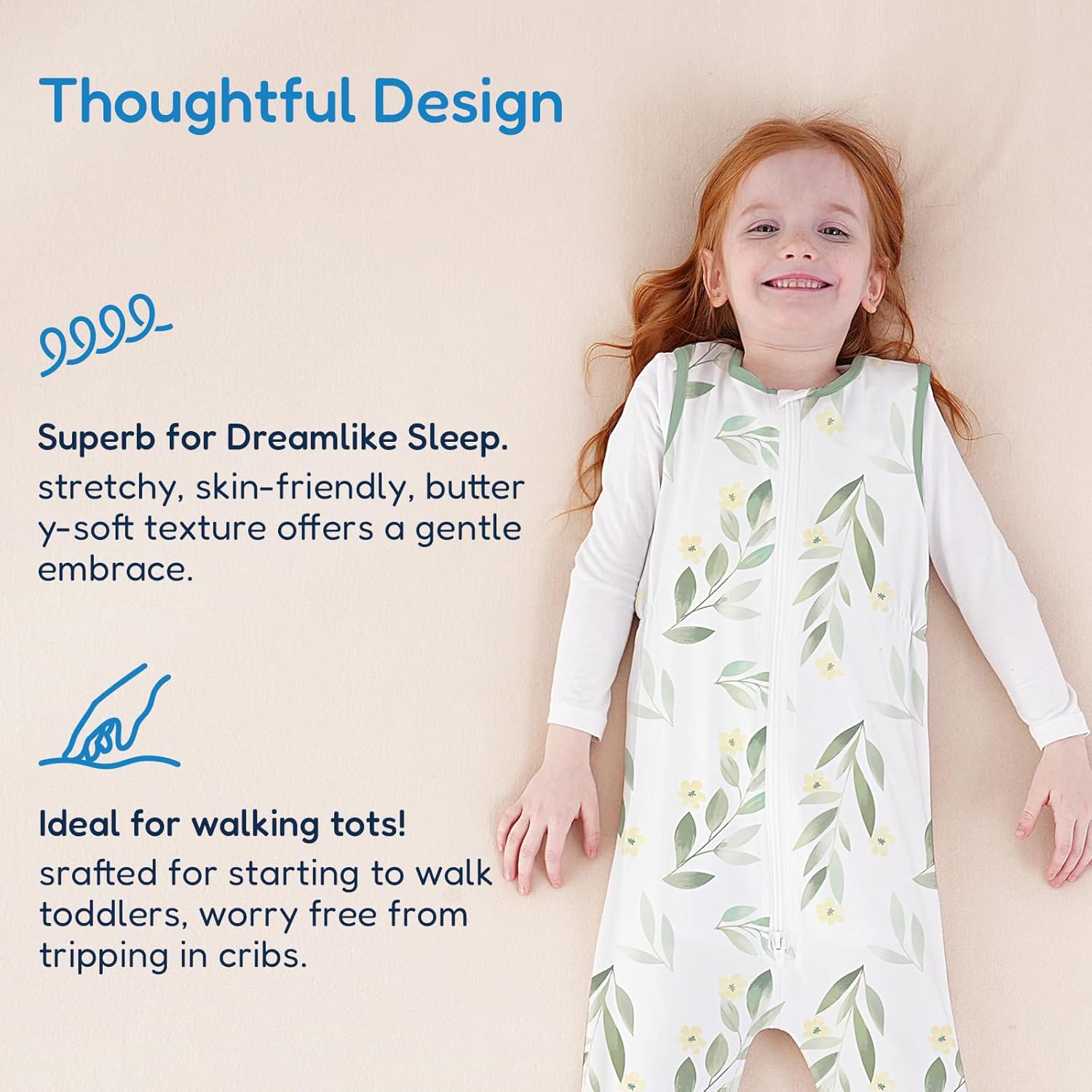 TotAha Toddler Sleep Sack with Legs, 0.5 TOG Light and Soft Baby Sleeping Bag, Walker Sleep Sack for Babies 12-24M, 2T-3T