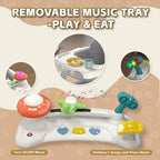 Baby Walker with Wheels, 5 in 1 Walker for Baby Boy Girl with Bouncer, Music and Lights Baby Jumper Activity Center, Adjustable Height, Push Walker for Ages 7-18 Months Toddler (Gray)