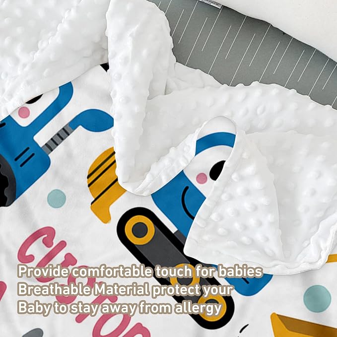 Personalized Baby Crib Bedding Set, Custom Name Cartoon Car Theme Nursery Bedding Set 3 Pcs, Baby Blanket Fitted Crib Sheet Changing Pad Cover, Personalized Nursery Decor Gift for Newborns Boys