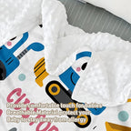 Personalized Baby Crib Bedding Set, Custom Name Cartoon Car Theme Nursery Bedding Set 3 Pcs, Baby Blanket Fitted Crib Sheet Changing Pad Cover, Personalized Nursery Decor Gift for Newborns Boys