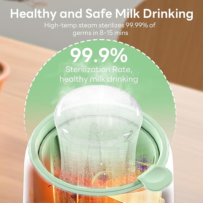 Bottle Warmer, 8-in-1 Fast Baby Bottle Warmer for Breastmilk and Formula,Milk Warmer with Accurate Temperature Control and Automatic Shut-Off,Multifunctional Bottle Warmers for All Bottles(Green)