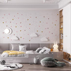WS Wallpaper Heart Wall Decals Pack of 5 Sheets 135pcs by Lipastick - Polka Dots Wall Stickers for Bedroom Living Room Girls Room Decoration Kids Room Baby Nursery Room Removable Wall Decals