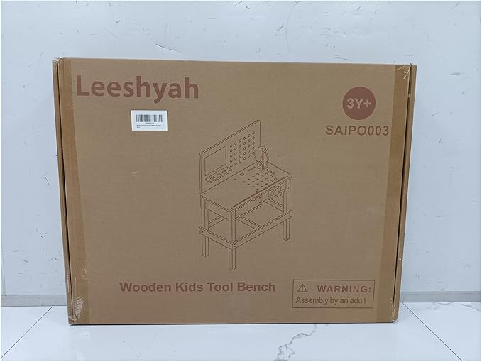 Wooden Kids Tool Bench with Electric Drill, Toddler Tool Bench with Storage Drawers and Platform, Toy Workbench Workshop with Play Tools Set for Boys and Girls, Perfect for Ages 3+