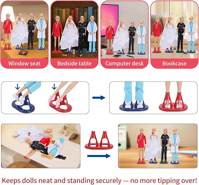 11.5-Inch Themed Doll Clothes & Accessories – Educational Role Play Gift Set for Girls with 1 Doll, 5 Outfits (Santa, Wedding, Graduation, Mermaid, Ballet) 1 Puppy, 5 Shoes, Stands, Headbands