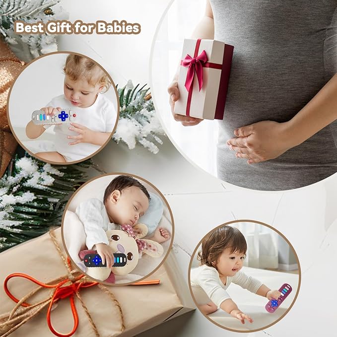 3 Pack Baby Teething Toys, Silicone Baby Teething Remote&Teether Toys for Babies 6-12 Months,BPA Free,Easy-Grip Chew Remote Control Toy for Boys Girls Birthday Christmas Gifts(Blue&Grey&Beige)