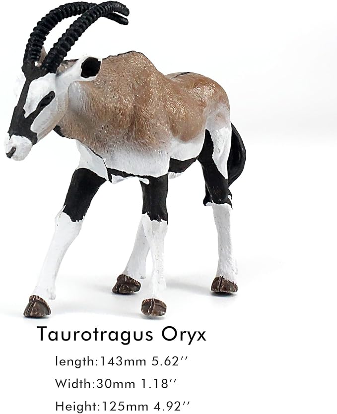 FUNSHOWCASE African Jungle Animals Taurotragus Oryx Male Toy Figure Realistic Plastic Figurine Height 5.1-inch
