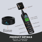 Amplim Baby Thermometer | 3-in-1 Infrared Thermometer for Ear, Forehead & Touchless, Accurate Fever Thermometer for Baby, Infants, Toddlers, Kids & Adults | Black Base Stand & Clock