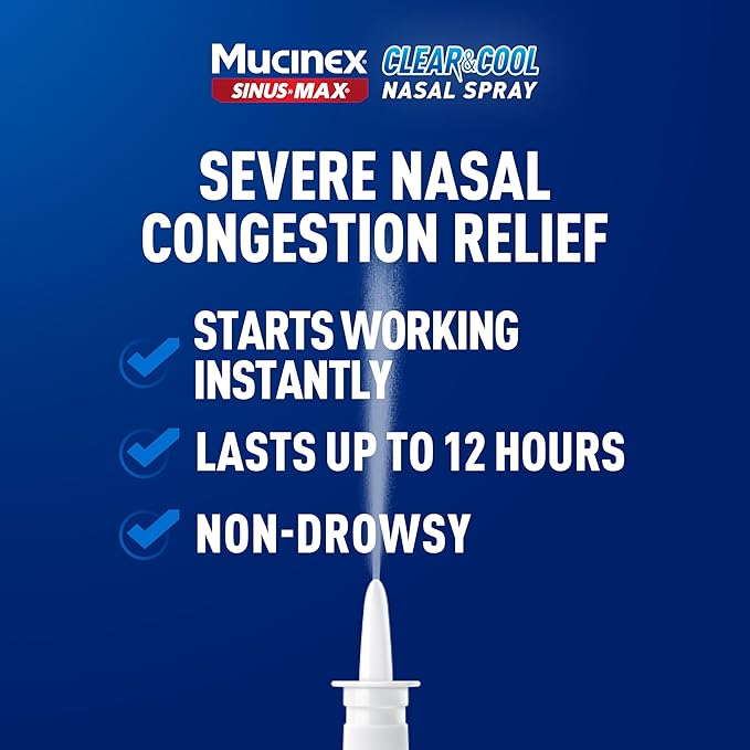 Mucinex Rapid+Clear Maximum Strength Day & Night Cold and Flu Medicine for Adults (20 caplets) + Sinus Pressure Relief Nasal Spray (0.75 oz), Over-The-Counter Medication Combo Pack for Symptom Relief