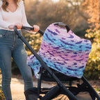 Binienty Halloween Bats Car Seat Cover Canopies for Baby Multi Use Cover Nusring Covers Stretchy Infants Stroller Cover/High Chair/Breastfeeding Cover