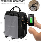 LOVEVOOK Diaper Bag Backpack, Baby Bag with Changing Station, Large Diaper Backpack for Moms Dads, Waterproof Leather Accents Baby Boy and Girl Bag for Travel Baby Essentials, Black