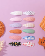 doboi 40Pcs Toddler Hair Clips Hair Barrettes Baby Girl Bows Floral Print Non Slip Snap Hairpins Flower Accessories for Baby Toddler Girls Kids