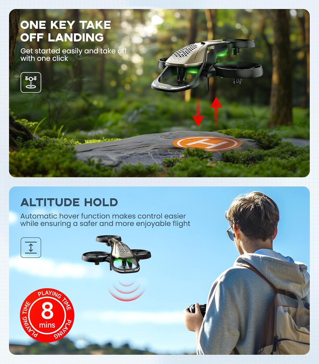 SYMA X990 RC Helicopter for Kids, Remote Control Helicopter with Amazing Stunt Tricks, 360° Propeller Protection, Altitude Hold & Gyro Stabilization, Perfect STEM Toy Gift for Boys and Girls