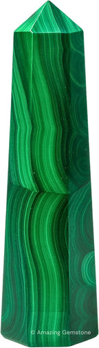 Amazing Gemstone Malachite Crystal Towers ~ Natural Healing Crystal Point Obelisk for Reiki Healing and Crystal Grid (3- Inch)