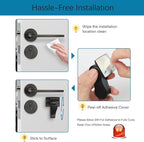 Child Proof Door Lever Lock - 3 Pack - Door Locks for Kids Safety - Door Knob Child Proof - Baby Proofing 3M Adhesive - Door Handle Child Proof - Baby Safety Locks for Toddlers - Black