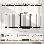 62.5"-71.6" Extra Wide Baby Gate for Doorways No Drill, Pressure Mounted Dog Gate Indoor, Walk Thru Pet Gate for Cat Dog Child,Pet Gates for The House Doorway Black
