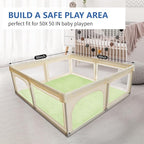 Baby Play Mat for Floor,1.3"Thick Elasti-Foam 50x50 Playpen Mat for Toddlers Infant kids,Water-Repellent Soft Velvet for Tummy Time,Non-Slip Backing for Crawling,Tatami Style(Light Green)