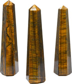 Amazing Gemstone Tigers Eye Crystal Towers ~ Natural Healing Crystal Point Obelisk for Reiki Healing and Crystal Grid (2 to 3 INCH)