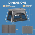 HARPPA Travel Crib with Comfy Mattress, Lightweight Portable Crib Requires No Assembly, Foldable Pack and Play for Baby and Toddlers, Compact Play Yard with Bed,Gray