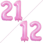 GOER Number 12 Balloons for 12th Birthday Sweet 12 Party Decorations,42 Inch Jumbo Foil Helium 21 Balloons for 21st Birthday Party Decoration (Light Pink)