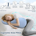 Body Pillows for Adults, Cooling Pregnancy Pillows, Memory Foam Full Body Support Pillows for Support for Belly, HIPS, Legs, Buttery Soft, Super Breathable for Hot Sleeper