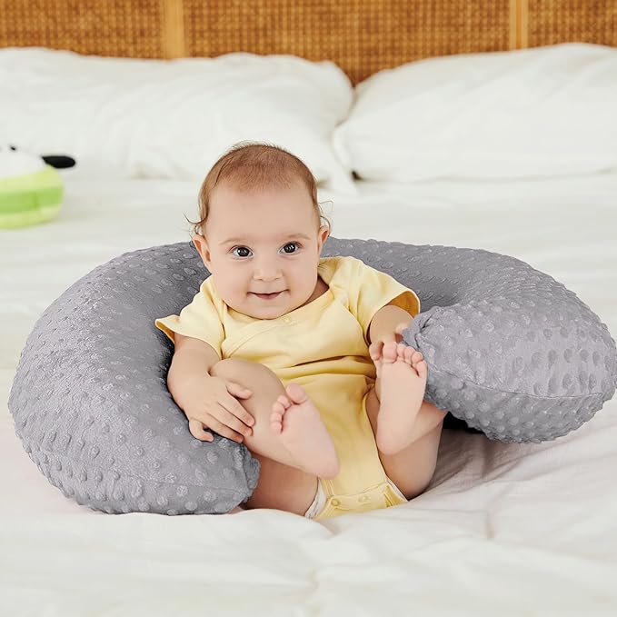 Upgraded Plus Size Nursing Pillow and Positioner for Breastfeeding and Bottle Feeding, Breast Feeding Pillows for Mom, Removable Nursing Pillow Cover