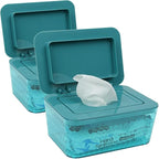 2 Pack Baby Wipes Dispenser Wipe Holder - Larger Capacity Wet Wipe Dispenser Box Wipes Container for Bathroom Keep Wipes Moist and Fresh