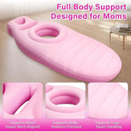 Inflatable Pregnancy Pillow with Belly & Head Hole – Full Body Maternity Airbed for Stomach Sleeping, Back Pain & SPD Relief – Comfortable, Portable & Includes Electric Pump Pink