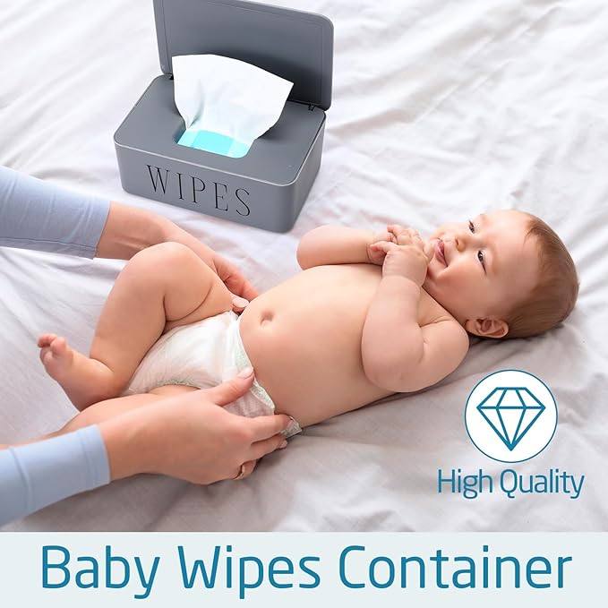 3 Pack Baby Wipes Dispenser Holder Wipe Container for Bathroom with Lid Toilet Tissue Paper Storage Refillable Box for Home Office Cars(Small,Gray)