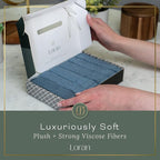 Tidal Blue Facial Washcloths Set of 6 Soft Cloths 10” x 10” 100% Viscose Derived from Bamboo Spa-Like Feel Silky Face Cloth for Skin Cleansing