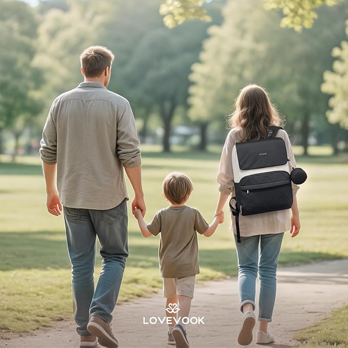 LOVEVOOK Diaper Bag Backpack, Baby Travel Bags for Boys & Girl, Toddler Waterproof Diaper Bag w/Changing Pad, Stroller Straps, Pacifier Case, Newborn Essentials Must Haves Mom