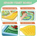 Sensory Activity Board for Kids & Toddlers: Double-Sided Fidget Board Toys with Storage Bag for Stress, Anxiety, ADHD & Autism | Tactile Sensory Toys for 3 4 5 6 Year Old Boys & Girls (2PCS)