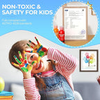 Nicpro 12 Colors Washable Finger Paint Set for Toddlers (2 oz), Non-Toxic & Baby Safe Paint for Hand and Feet, Mess Free Finger Painting Art Supplies for Kids Age 1-3 4 5 6+, Preschool Learning Gifts