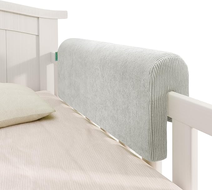 Bed Rail Bumpers Protector, Hospital Bed Rails Padding, Loft Beds and Bunk Beds Bumpers Protector, Premium Soft Memory Foam - Anti-Bump | Fall Prevention, Size 27.6 x 5.5 x 11.8 Inches, Gray