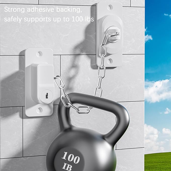 Child Proof Door Lock (2 Pack), Door Locks for Kids safety & Cat Door Latch, for Fridge Lock, Cabinet Locks, Window Locks and Baby Proofing, Strong non-marking Adhesive No Drilling (Black)