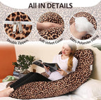 Chilling Home Pregnancy Pillow, U Shaped Pregnancy Pillows for Sleeping Full Body Pillow Maternity Pillow for Pregnant Women 58 inch, Pregnant Women Must Have with Removable Cover, Leopard Print