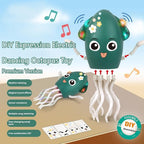 Dancing Octopus Toy Electric Crawling Baby Toy with Lights & Music Tummy Time Octopus Toy | DIY Expressions, Obstacle Avoidance | for Boys and Girls Party Gift Birthday, Christmas (Green)