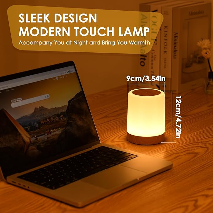 Night Light for Kids Baby, Dimmable Touch Lamp for Nursery, 11 RGB Colors 5 Brightness, Portable Rechargeable Bedside Table Lamp for Nightstand, Kids Night Light for Bedroom Living Room