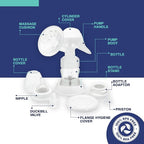 BabyBuddha Manual Breast Pump, Single Hand Expression Breastmilk Pump, Cordless and Portable, No Batteries or Power Needed, Soft Silicone Massage Cushion, BPA Free, Quiet, Dishwasher Safe, 1 Pack