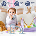 Baby High Chair Suction Toys Teething Chew - Baby Teething Toys Silicone Teethers Table Toys, Food Grade Silicon for 6 12 18 Months (Blue)