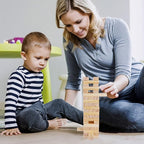 Glintoper Tic Tac Toe & Tumble Tower Blocks Tables Game Set, Classic Wood Stacking Game & XOXO Board Games for Kids Family, Living Room Rustic Coffee Table Decor, Travel Strategy Board Games